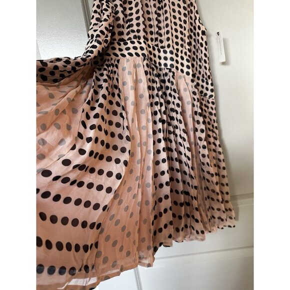 Maeve NWT Sleeveless Mock-Neck Back-Bow Swing Mini Dress Pink Black Large - Picture 6 of 11